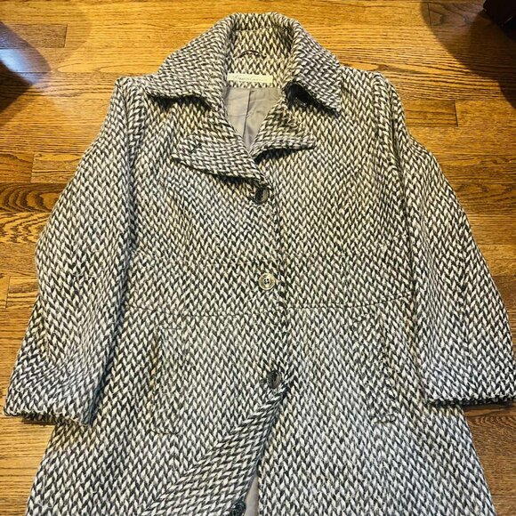 Kenneth Cole New York Womans Houndstooth Wool Blend Coat. - Picture 1 of 11